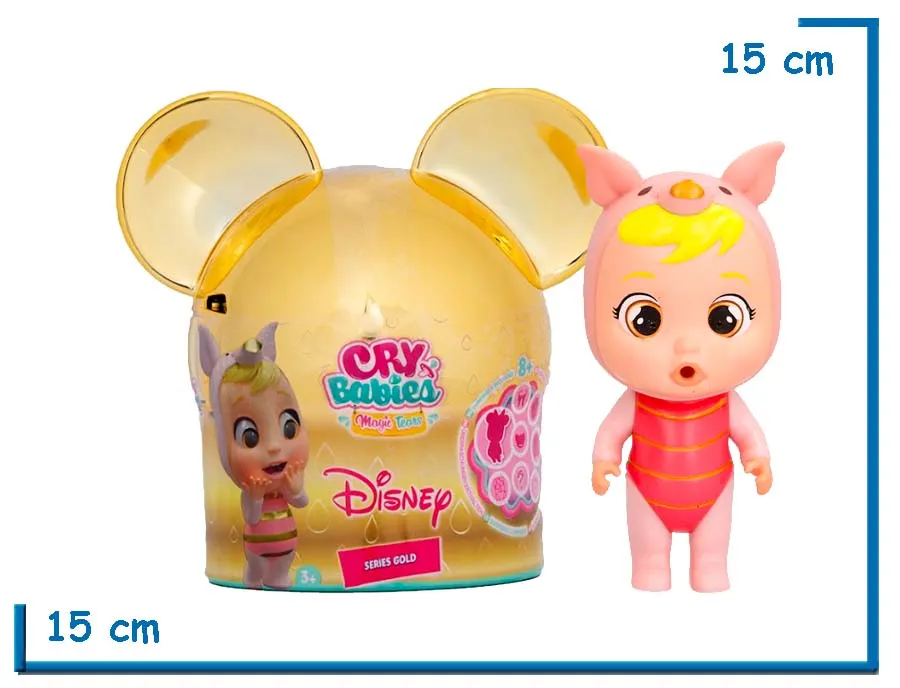 2X1 IMC CRY BABIES MAGIC TEARS DISNEY PIGLET SERIES GOLD