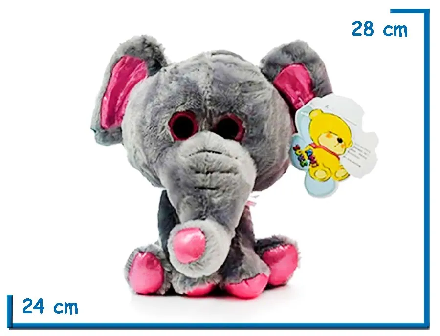 PELUCHE ELEFANTE GRIS SENTADO 28CM