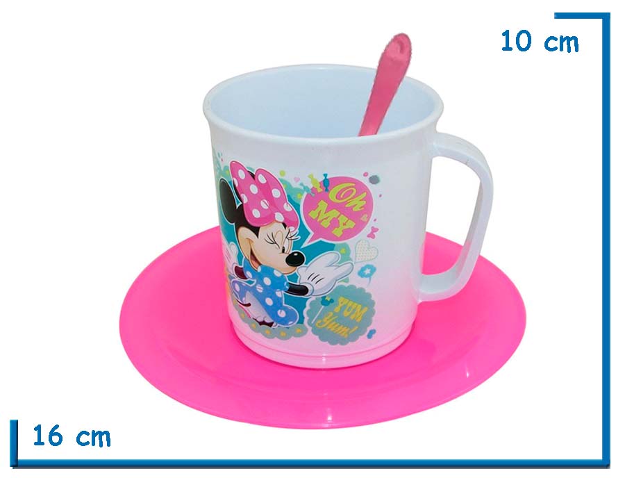 MINNIE MOUSE SET TAZA PLATO Y CUCHARA