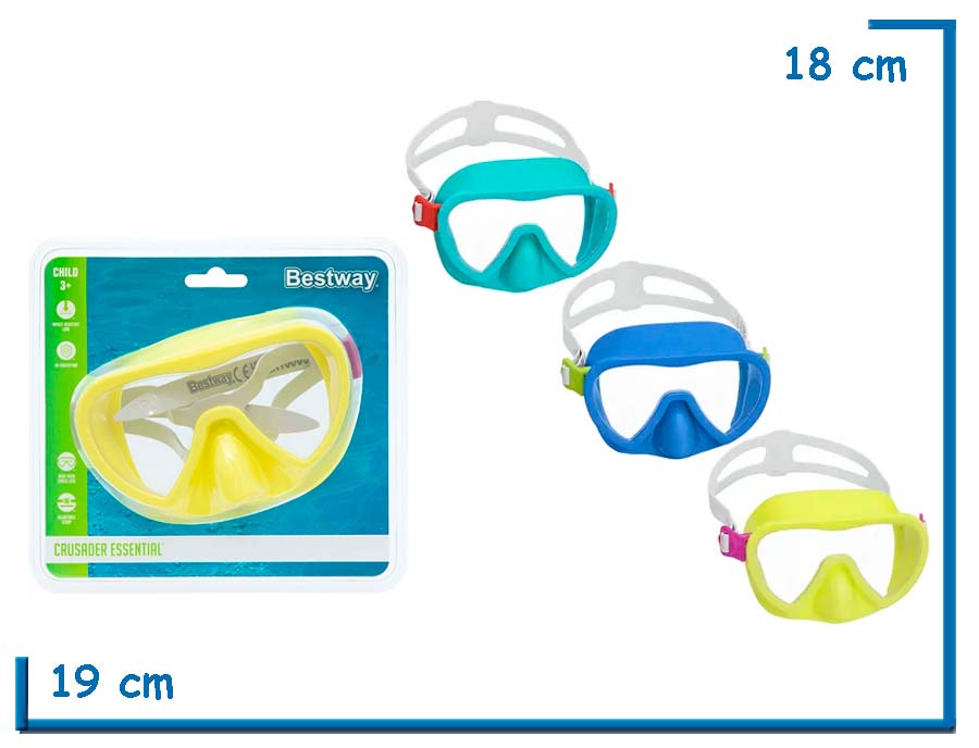 BESTWAY MASCARA DE BUCEO CRUSADER ESSENTIAL SURTIDA +3 A¥OS