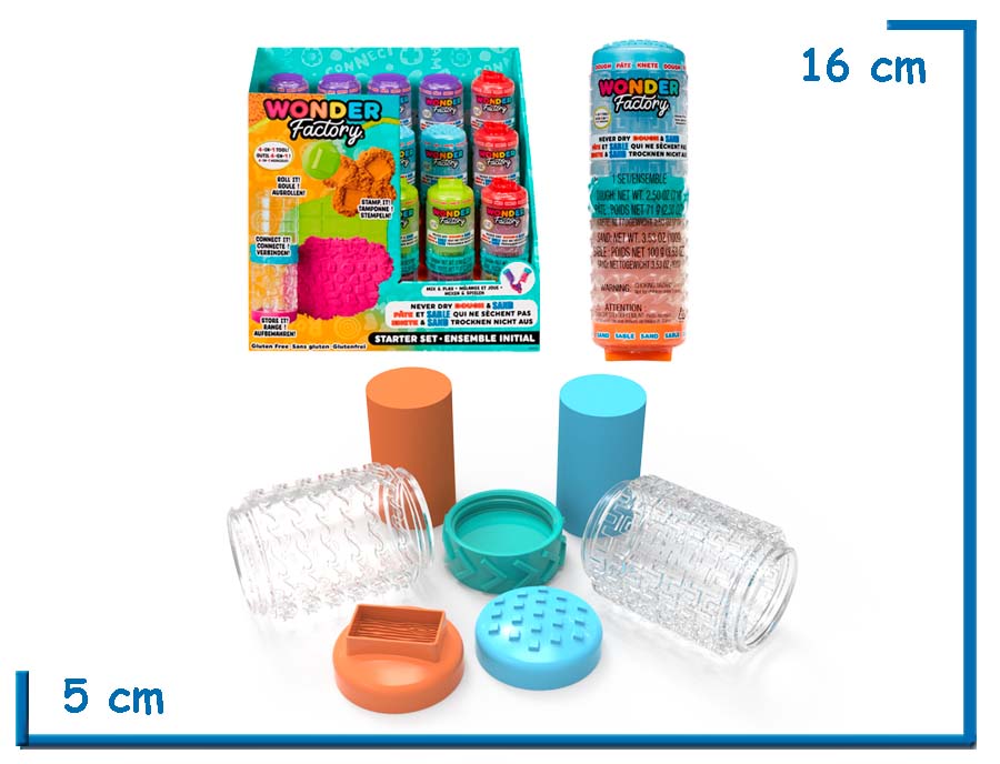WONDER FACTORY MASA CELESTE Y ARENA NARANJA 2-PACK