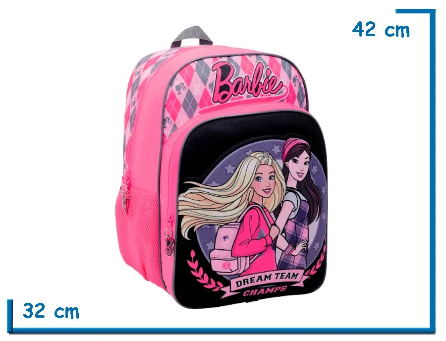MOCHILA ESPALDA 16'' BARBIE NEGRA DREAM TEAM (WA35613N)