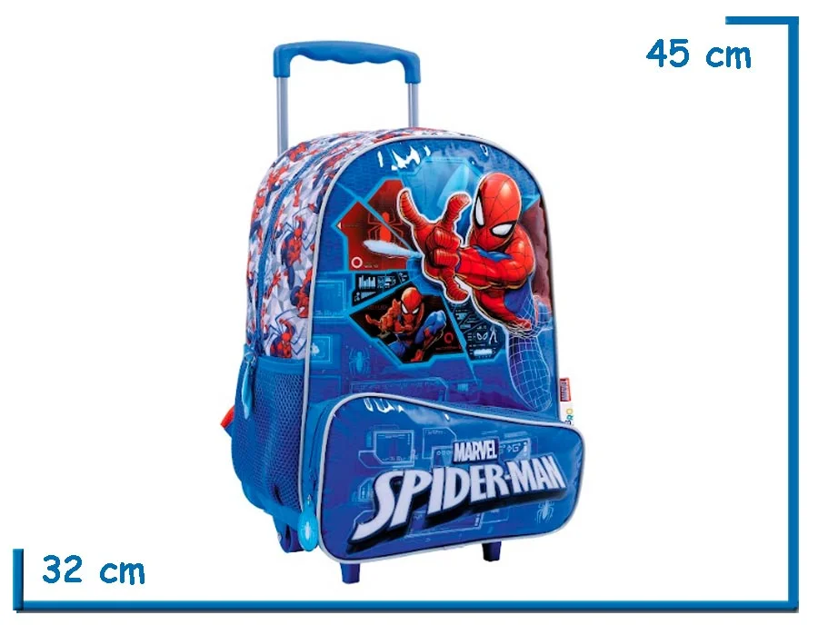 MOCHILA CARRO 16'' SPIDER-MAN AZUL TECH