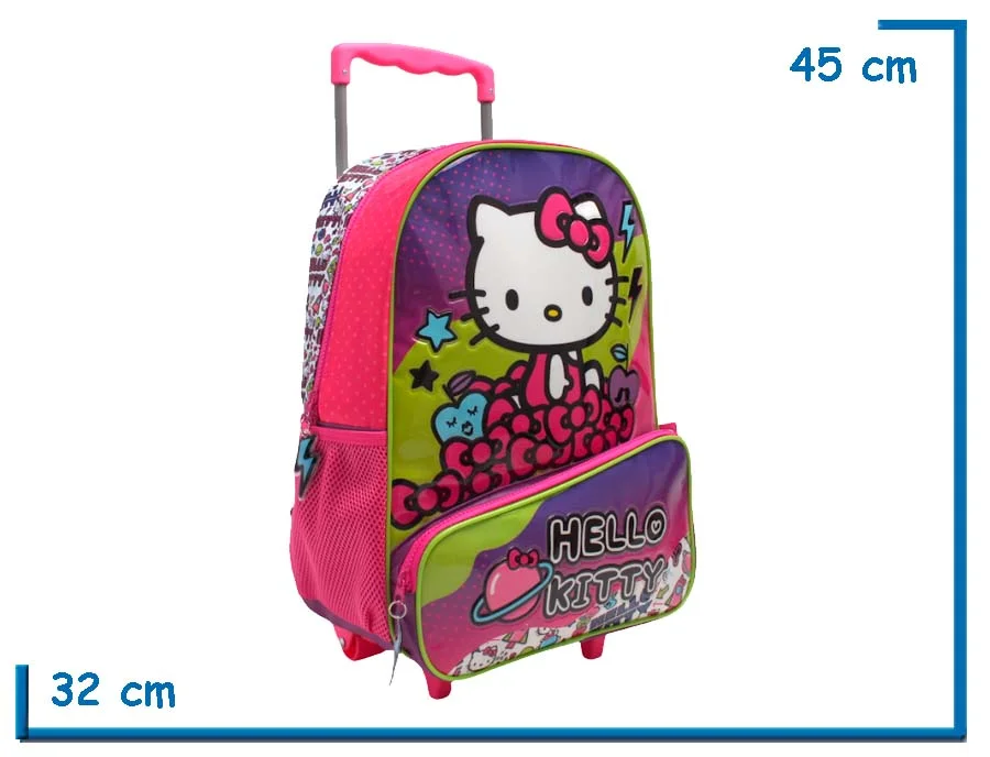 MOCHILA CARRO 16" HELLO KITTY VIOLETA PLANETA (WA11790V)