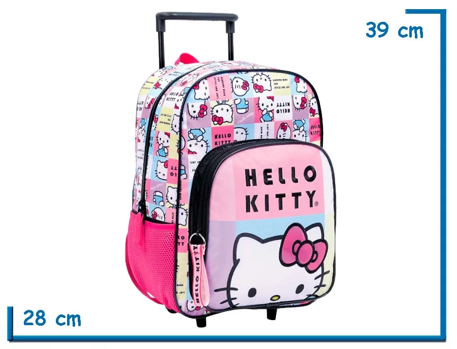 MOCHILA CARRO 14" HELLO KITTY NEGRA CUADRILLE (WA11800N)