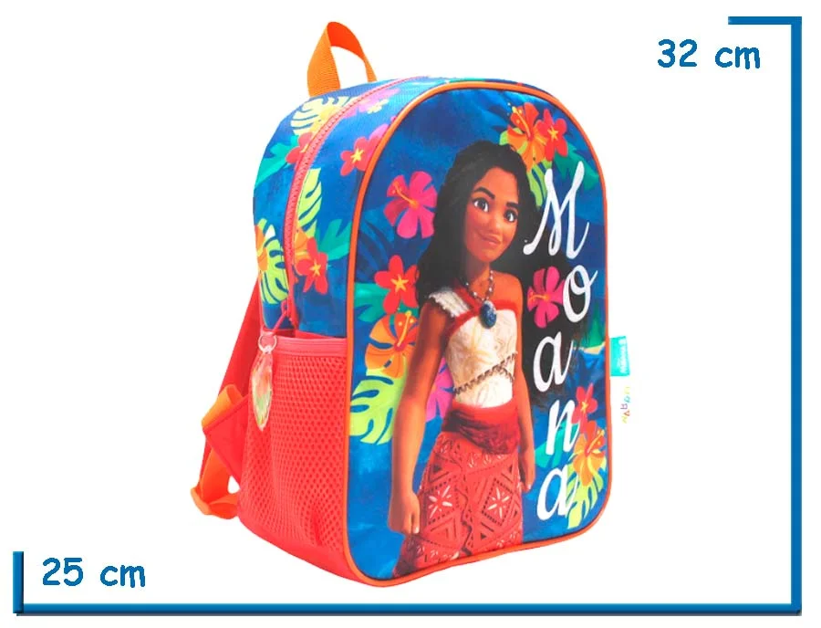 MOCHILA ESPALDA 12" MOANA ROJA FLORES Y HOJAS (WA77979J)
