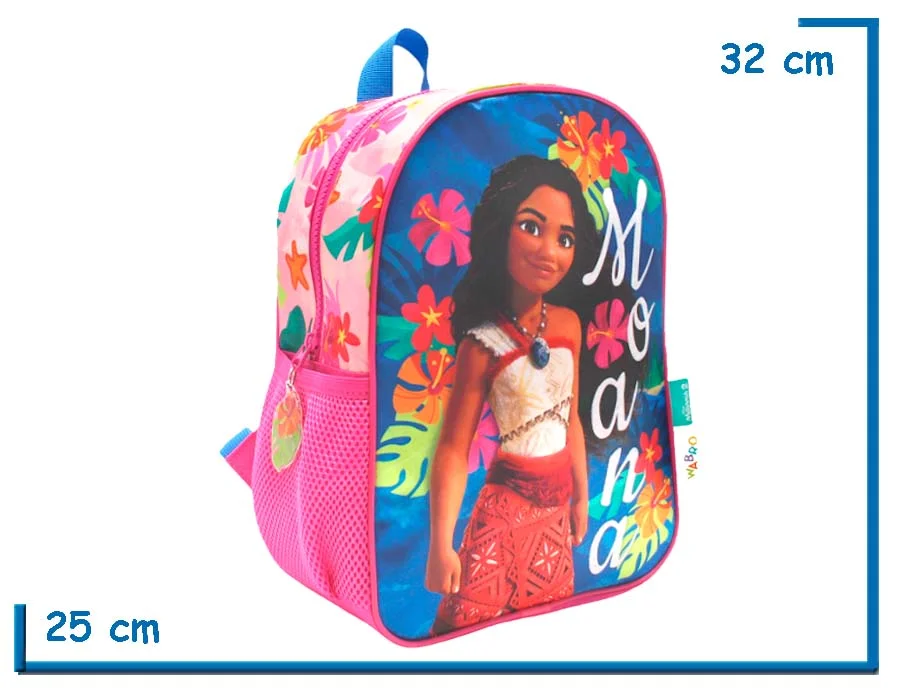 MOCHILA ESPALDA 12" MOANA ROSA FLORES Y HOJAS (WA77979S)