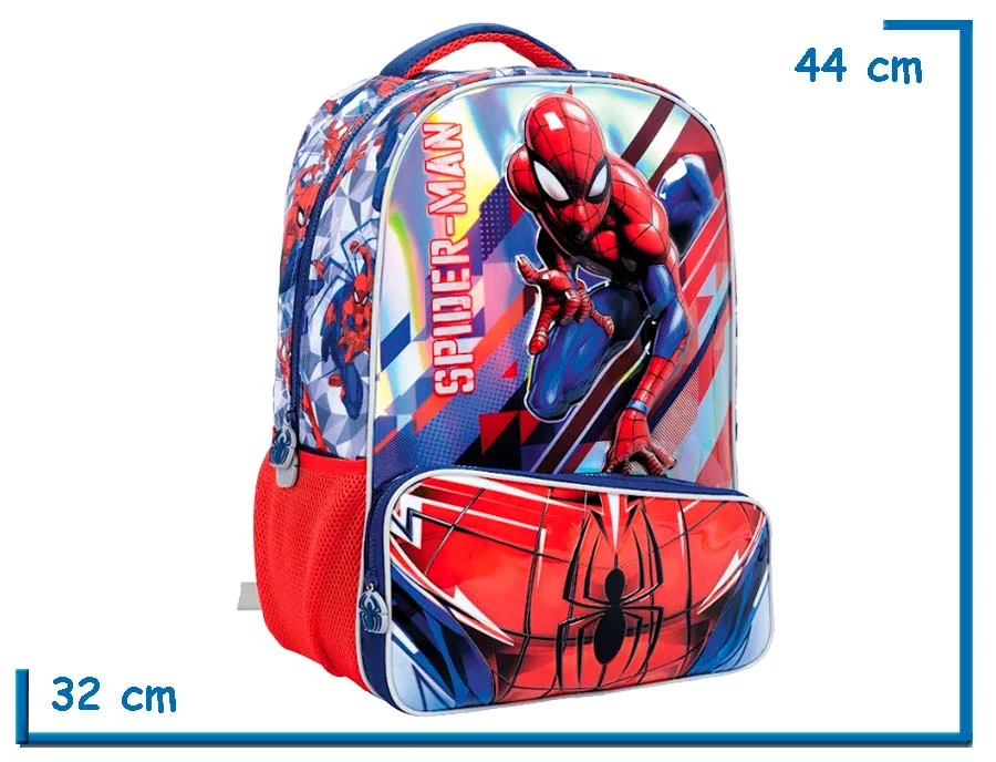 MOCHILA ESPALDA 17" SPIDER-MAN PRISM WHITE LINE (TRAJE RELIEVE)