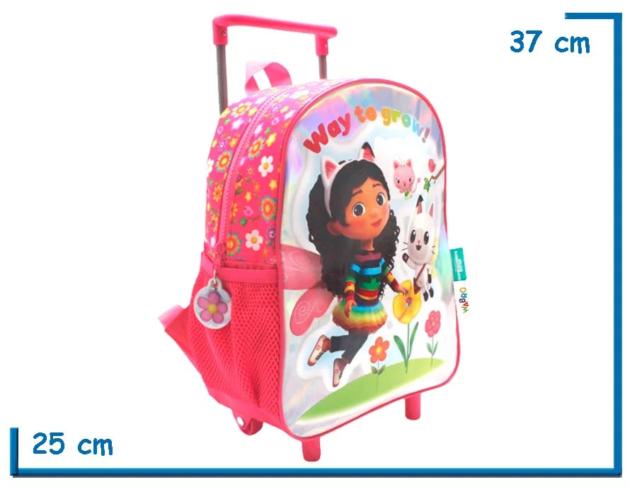MOCHILA CARRO 12" GABBYS DOLLHOUSE ROSA WAY TO GROW