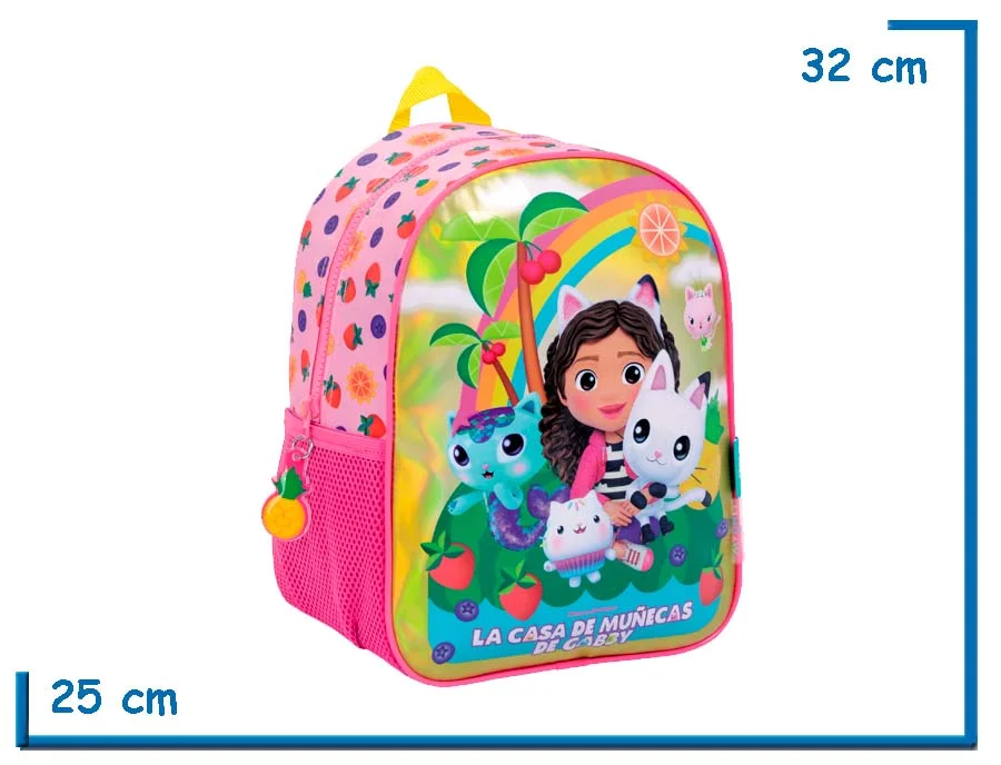 MOCHILA ESPALDA 12" GABBYS DOLLHOUSE ROSA ARCOIRIS (WA35204R)