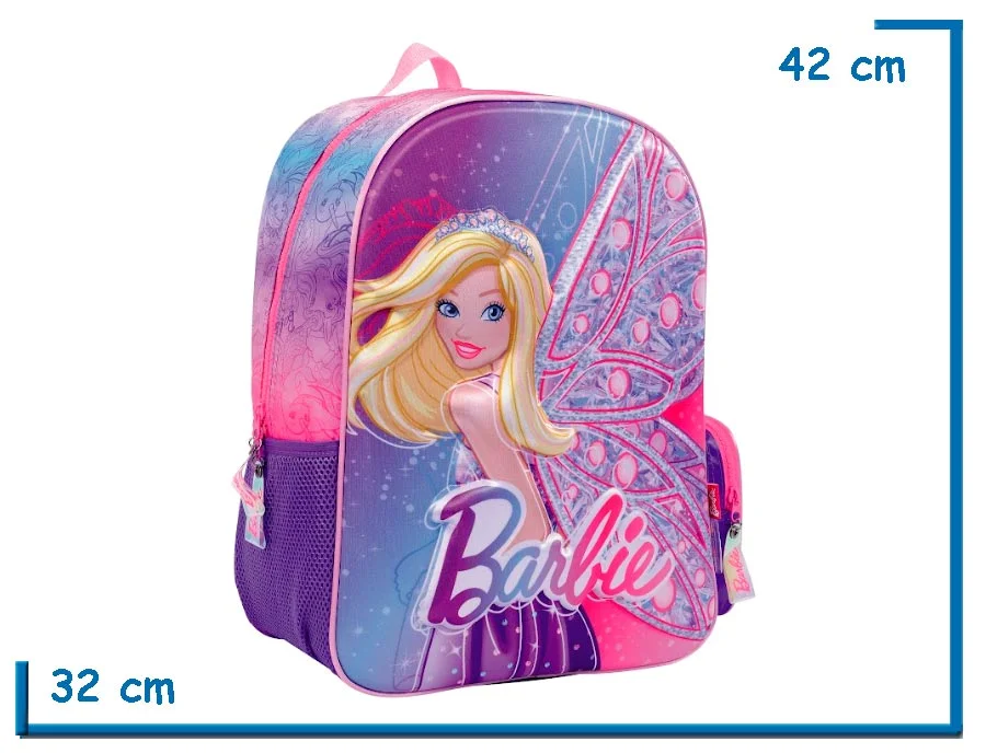 MOCHILA ESPALDA 16'' BARBIE VIOLETA HADA RELIEVE (WA35609V)