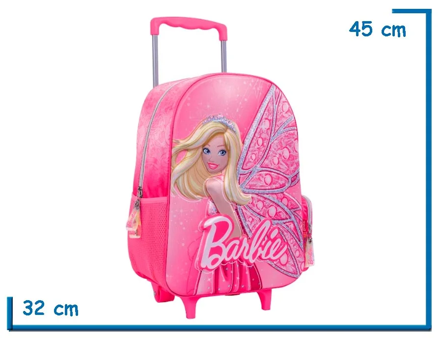 MOCHILA CARRO 16'' BARBIE ROSA HADA RELIEVE (WA35610R)