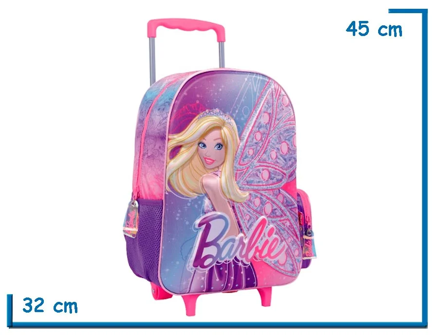 MOCHILA CARRO 16'' BARBIE VIOLETA HADA RELIVE (WA35610V)