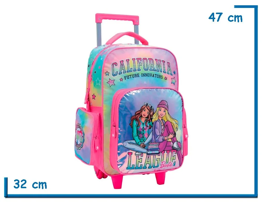 MOCHILA CARRO 17'' BARBIE ROSA CALIFORNIA (WA35617R)