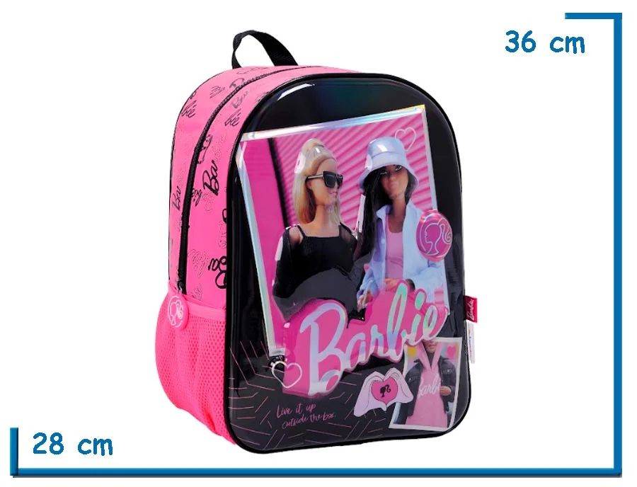 MOCHILA ESPALDA 14'' BARBIE NEGRA BARBIE GIRL RELIEVE (WA11653N)