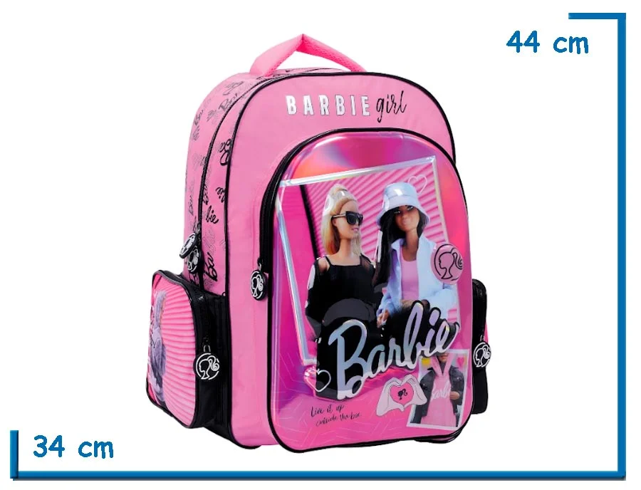 MOCHILA ESPALDA 18'' BARBIE ROSA BARBIE GIRL RELIEVE (WA11654R)