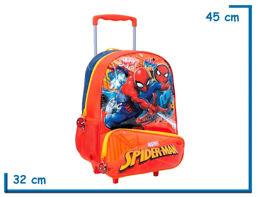 MOCHILA CARRO 16" SPIDER-MAN ROJA POW