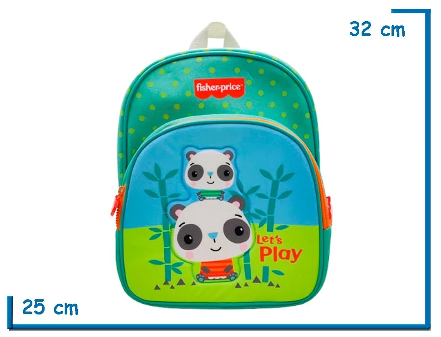 MOCHILA ESPALDA 12'' FISHER PRICE PANDAS NEOPRENE