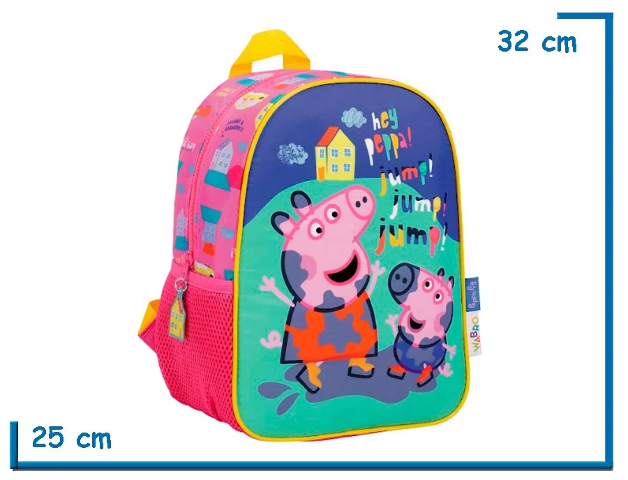 MOCHILA ESPALDA 12'' PEPPA PIG ROSA JUMP!