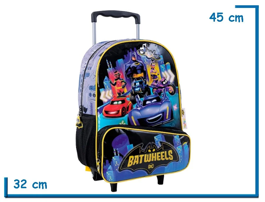 MOCHILA CARRO 16'' BATWHEELS NEGRA PERSONAJES (WA63855N)