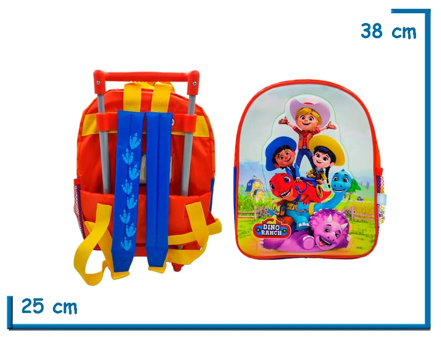 MOCHILA CARRO 12" DINO RANCH PERSONAJES