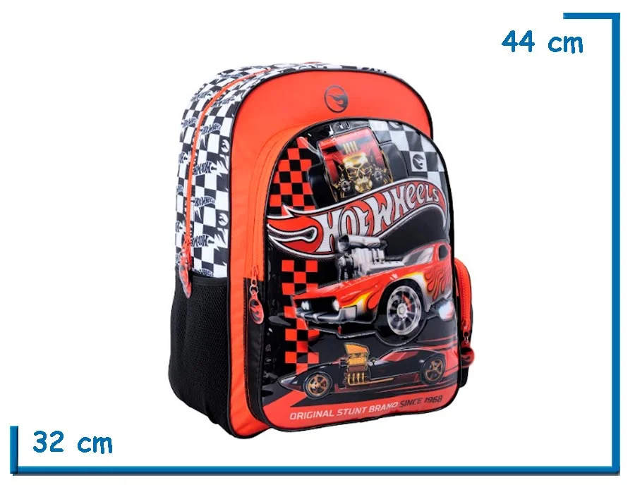 MOCHILA ESPALDA 18'' HOT WHEELS ROJA RED CAR (WA75114R)