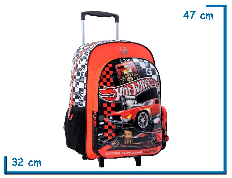 MOCHILA CARRO 18'' HOT WHEELS ROJA RED CAR (WA75115R)