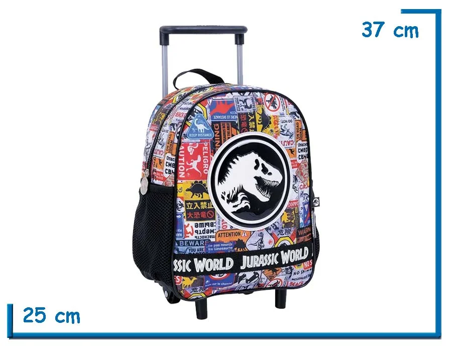 MOCHILA CARRO 12" JURASSIC WORLD ADVERTENCIAS (WA77133)