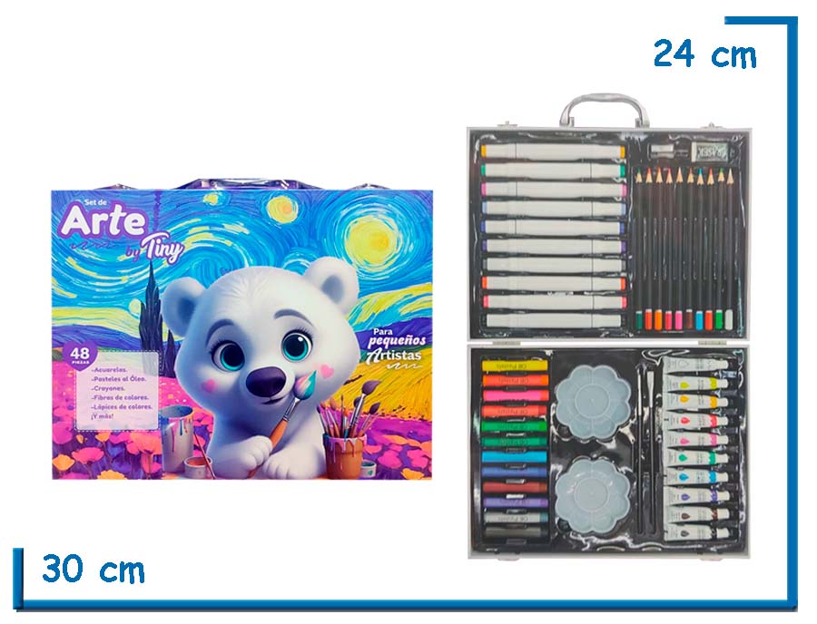 TINY SET DE ARTE OSO MALETIN 48PZS