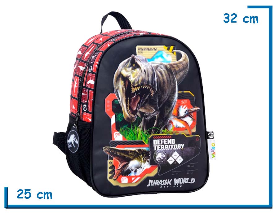 MOCHILA ESPALDA 12? JURASSIC WORLD ROJA DEFEND TERRITORY
