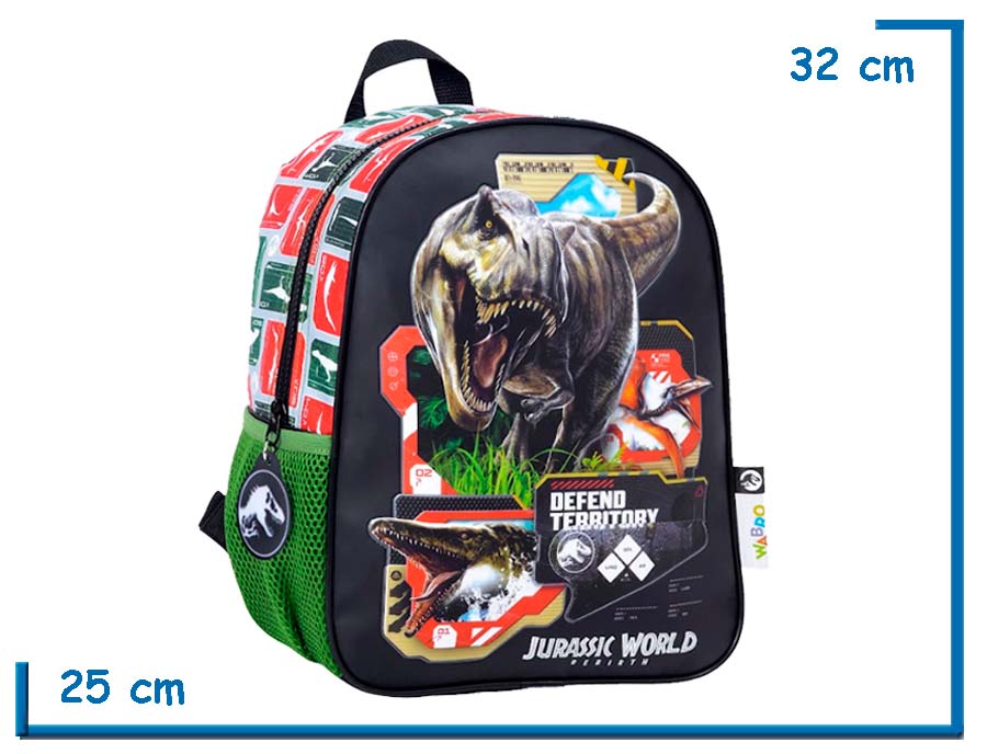 MOCHILA ESPALDA 12? JURASSIC WORLD VERDE DEFEND TERRITORY