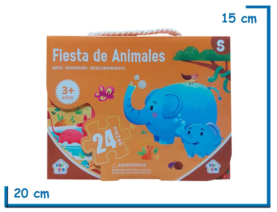 KIDS CLUB FIESTA DE ANIMALES PUZZLE 24PZS