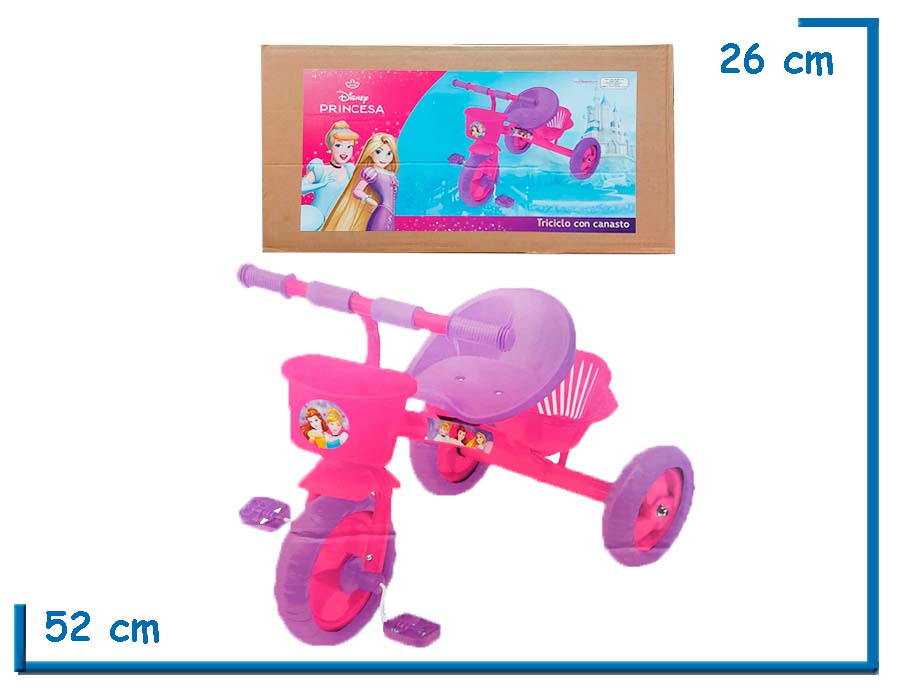 DISNEY PRINCESA TRICICLO CON CANASTO