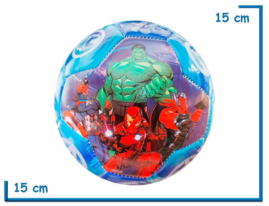 PELOTA DE CUERO N§2 AVENGERS AZUL Y CELESTE