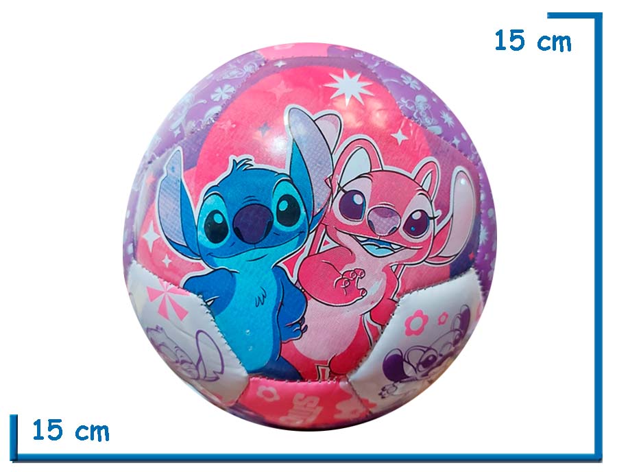 PELOTA DE CUERO N§2 STITCH ANGEL Y STITCH ROSA BLANCA Y VIOLETA