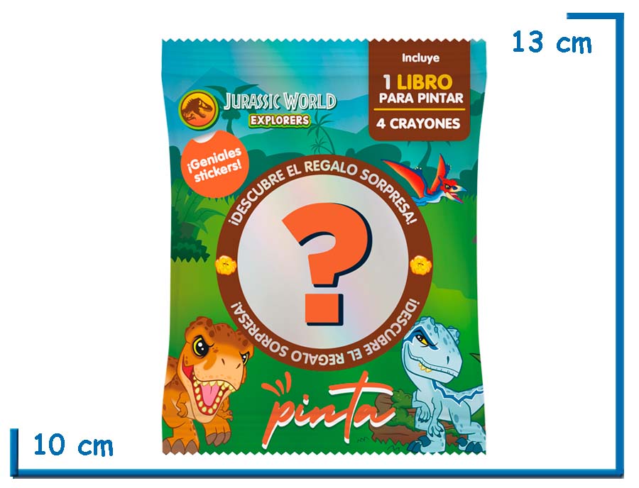 PINTA JURASSIC WORLD EXPLORERS CON REGALO SORPRESA