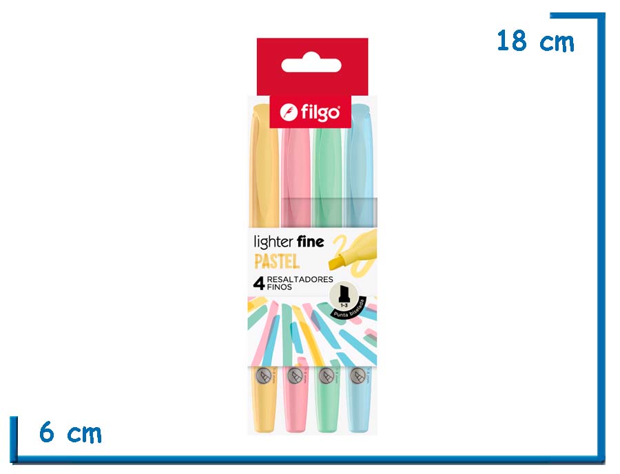 FILGO LIGHTER FINE PASTEL 4 RESALTADORES FINOS