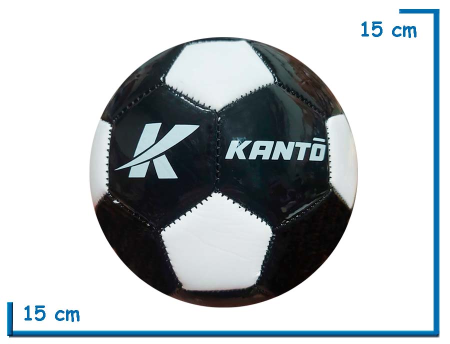 PELOTA DE CUERO N§2 KANTO CLASICA NEGRA GAJOS BLANCOS
