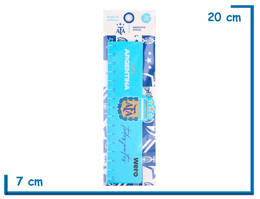 SELECCION ARGENTINA REGLA DE MADERA 15CM TODOS JUNTOS