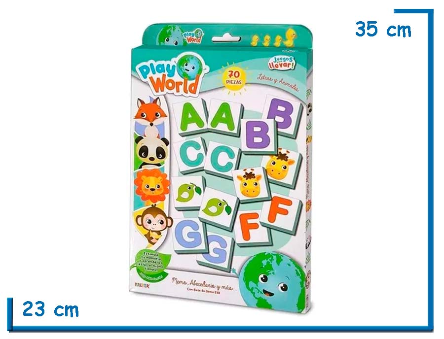 PLAY WORLD MEMO ABECEDARIO Y MAS CON BASE DE GOMA EVA