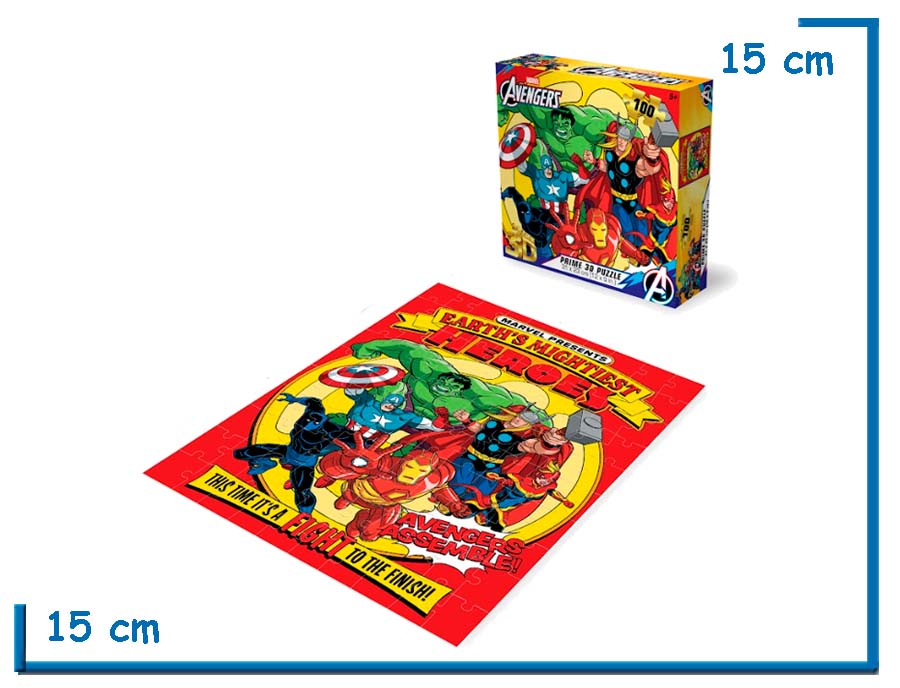PRIME 3D PUZZLE X100 PZS AVENGERS EARTHS MIGHTIEST HEROES LENTICULAR