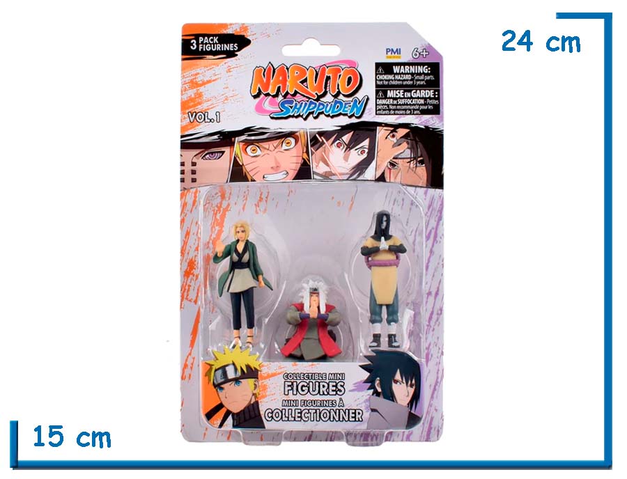 PMI NARUTO SHIPPUDEN ITACHI PAIN TOBI PACK X3 MINI FIGURAS