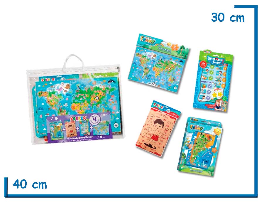 MI VALIJA MI MUNDO PARA LLEVAR PACK 4 JUEGOS DIDACTICOS