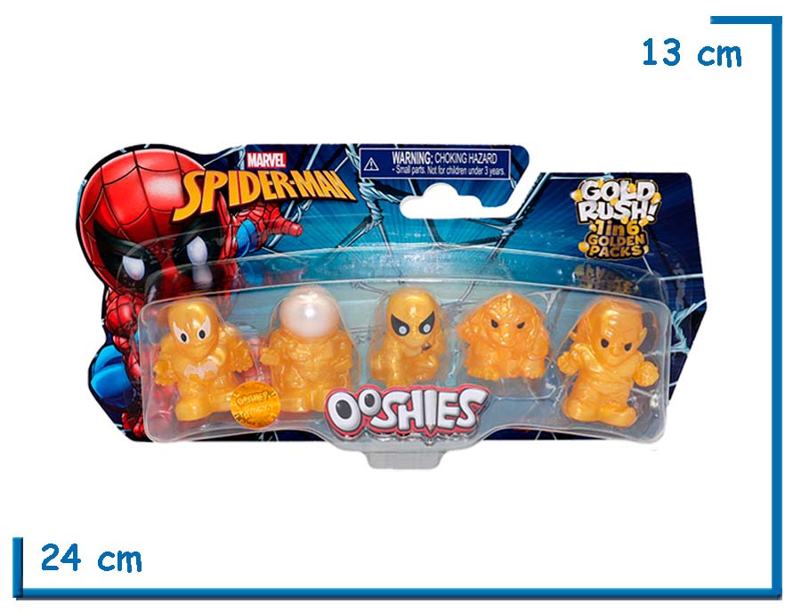 OOSHIES SPIDER-MAN GOLDEN PACK SET X5 FIGURAS