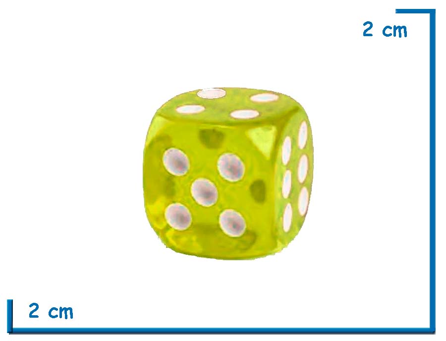 DADO 19MM ACRILICO TRANSPARENTE AMARILLO