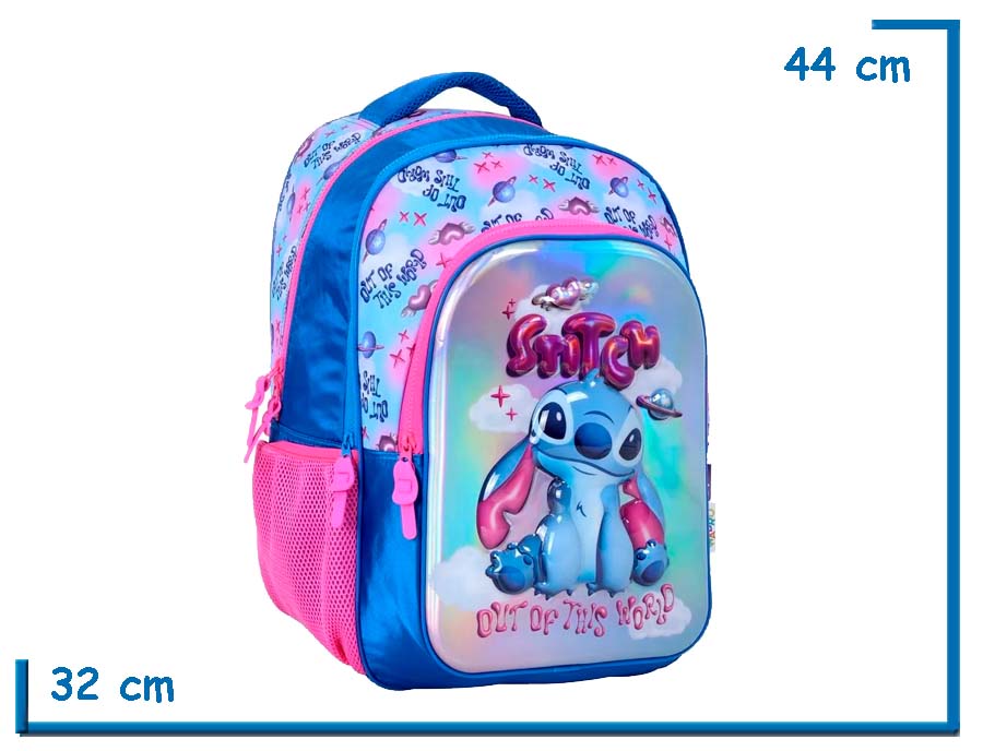 MOCHILA ESPALDA 17? STITCH AZUL OUT OF THIS WORLD RELIEVE