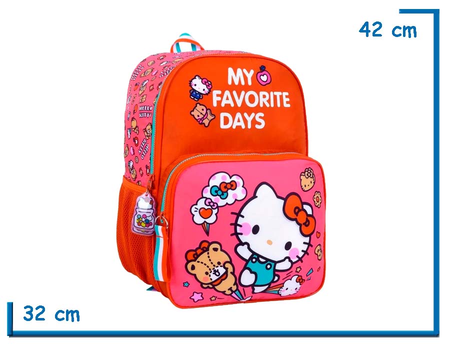 MOCHILA ESPALDA 16? HELLO KITTY ROJA MY FAVORITE DAYS
