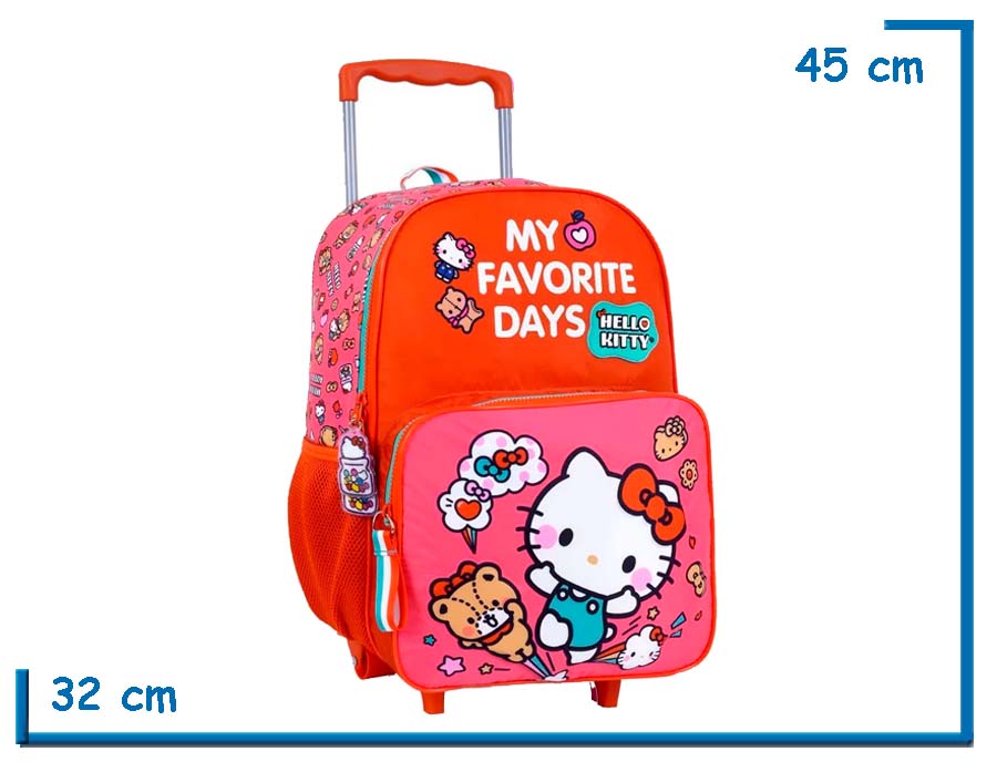MOCHILA CARRO 16? HELLO KITTY ROJA MY FAVORITE DAYS