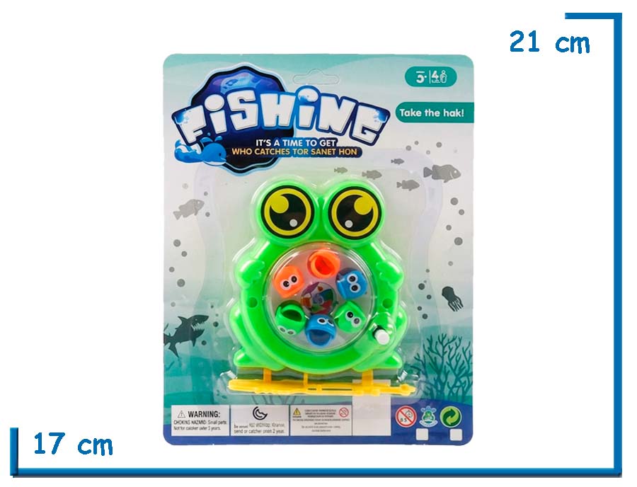 FISHING JUEGO DE PESCA RANA VERDE A CUERDA