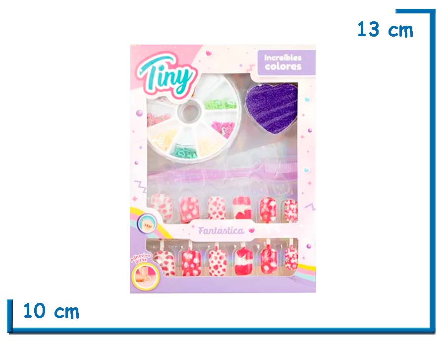TINY NAILS U¥AS POSTIZAS LIMA VIOLETA Y ACCESORIOS